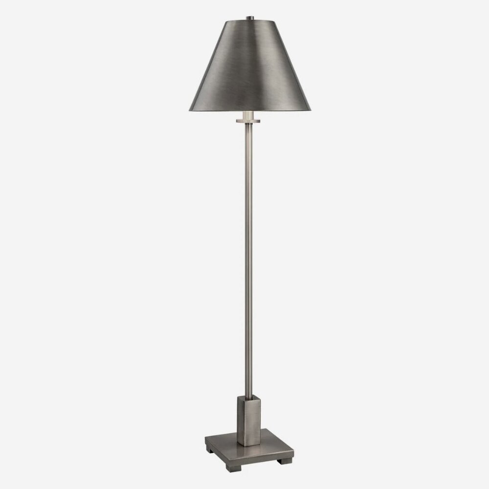 Set of 2 Contemporary Classic Table Lamps Sleek Brushed Nickel  NEW